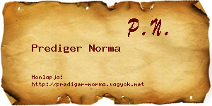 Prediger Norma névjegykártya